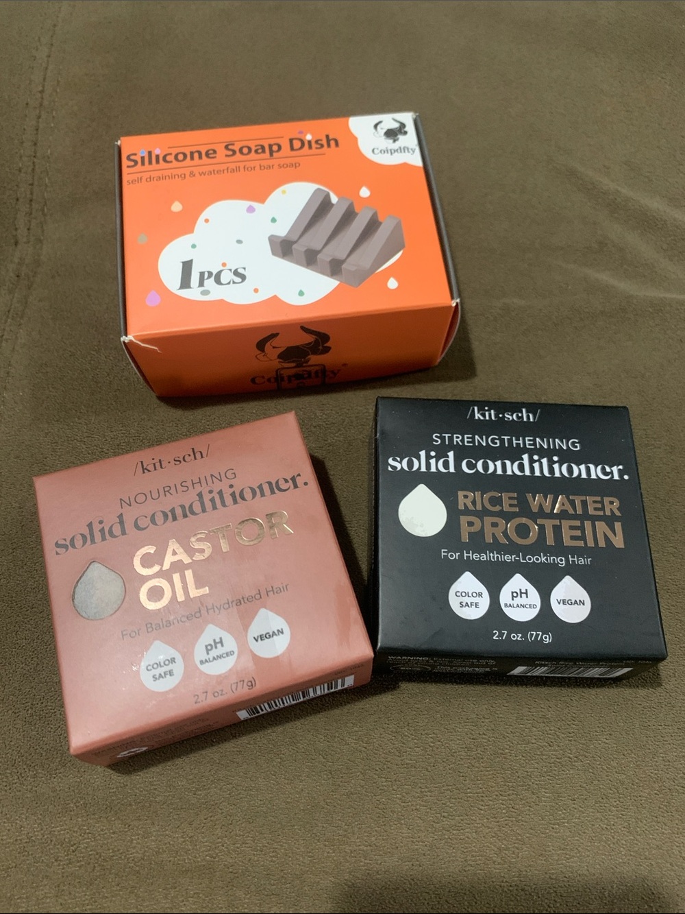 Kitsch Bar Rice Water Protein Shampoo and Conditioner Bundle with Soap Dish